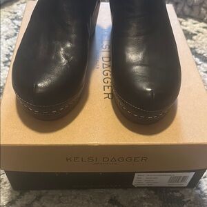 Kelsi Dagger Black Leather Boots